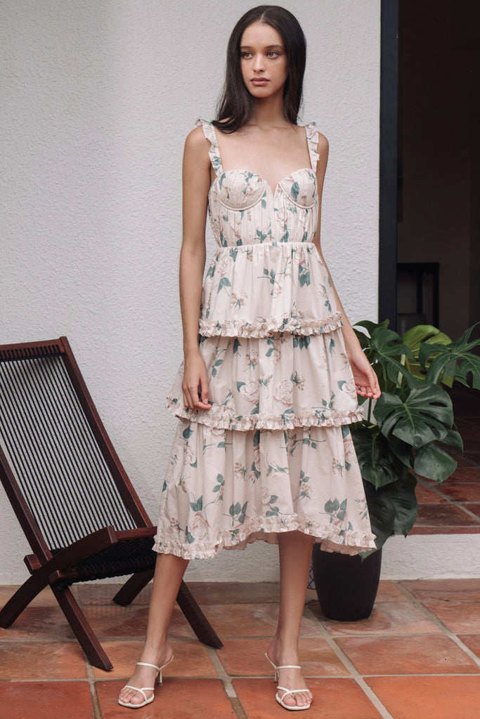 Peyton Floral Buster Midi Dress by Sau Lee - RENTAL – The Fitzroy