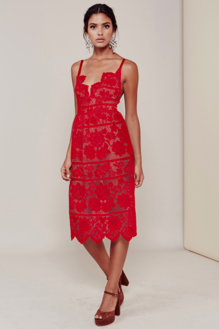 for love and lemons red lace dress