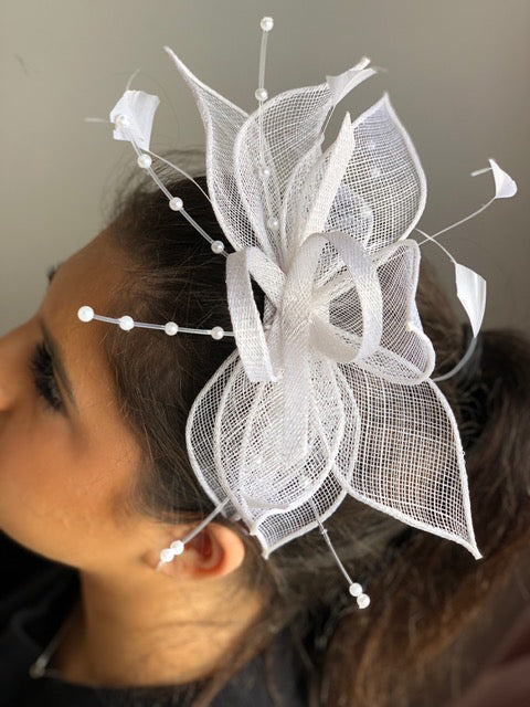 white fascinator