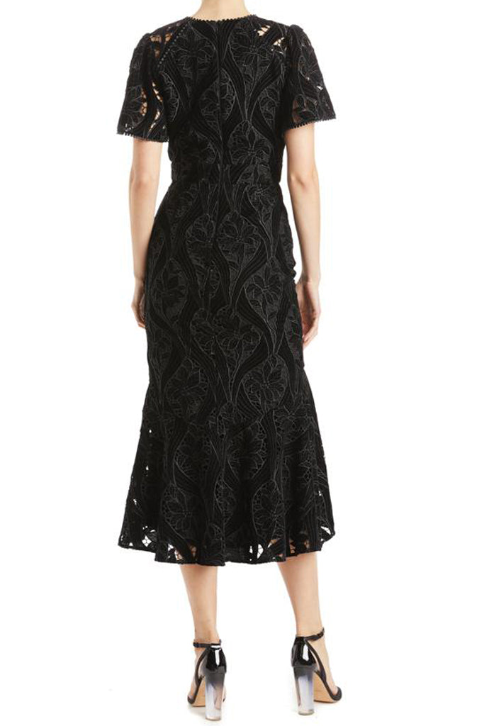 Virginia Velvet Contrast Midi Dress by ML Monique Lhuillier - RENTAL ...