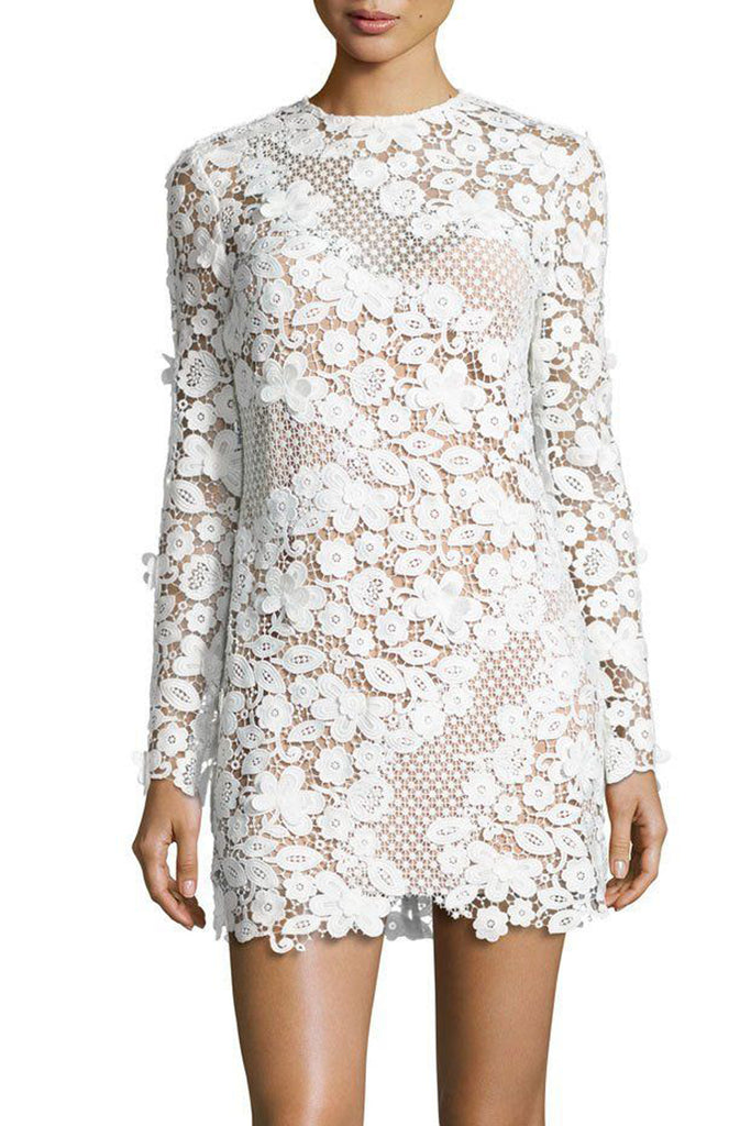 floral lace shift dress