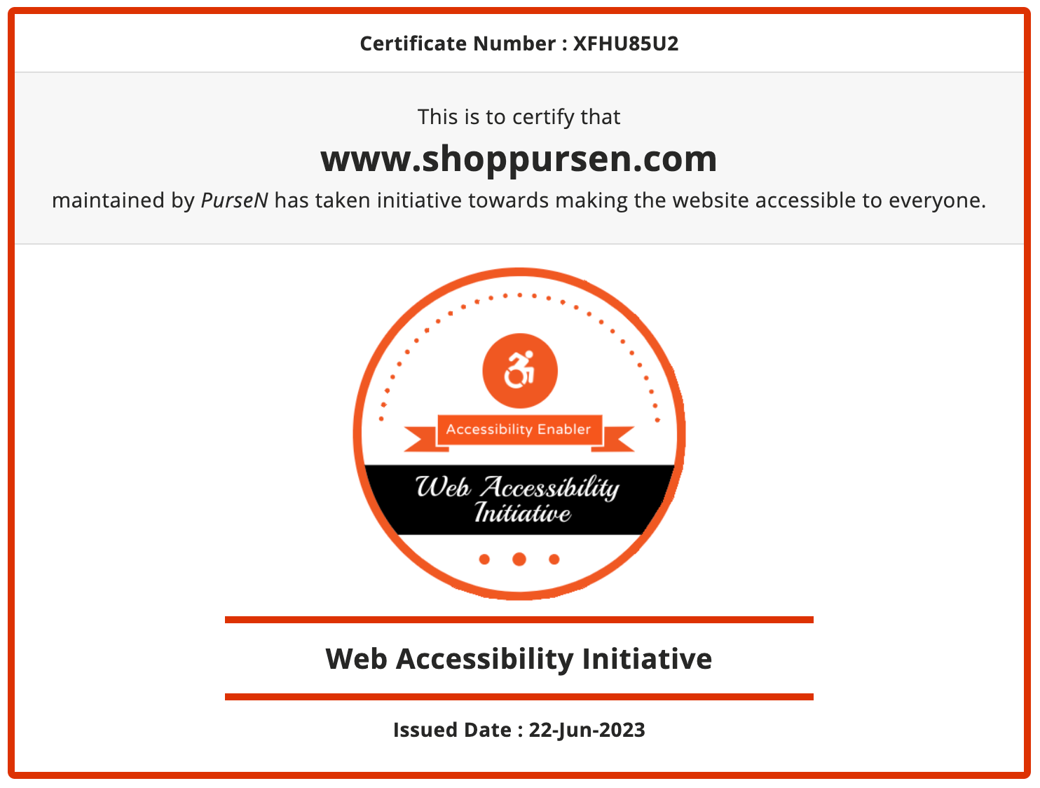 Accessibility Certificate