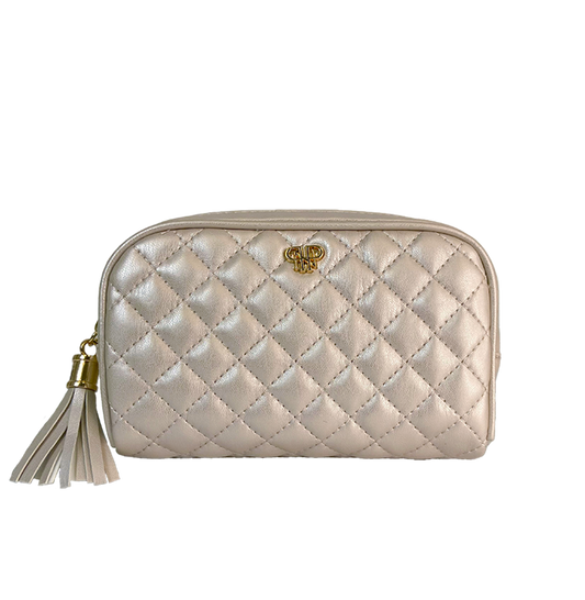 Small Makeup Bag - Pearl Quilted