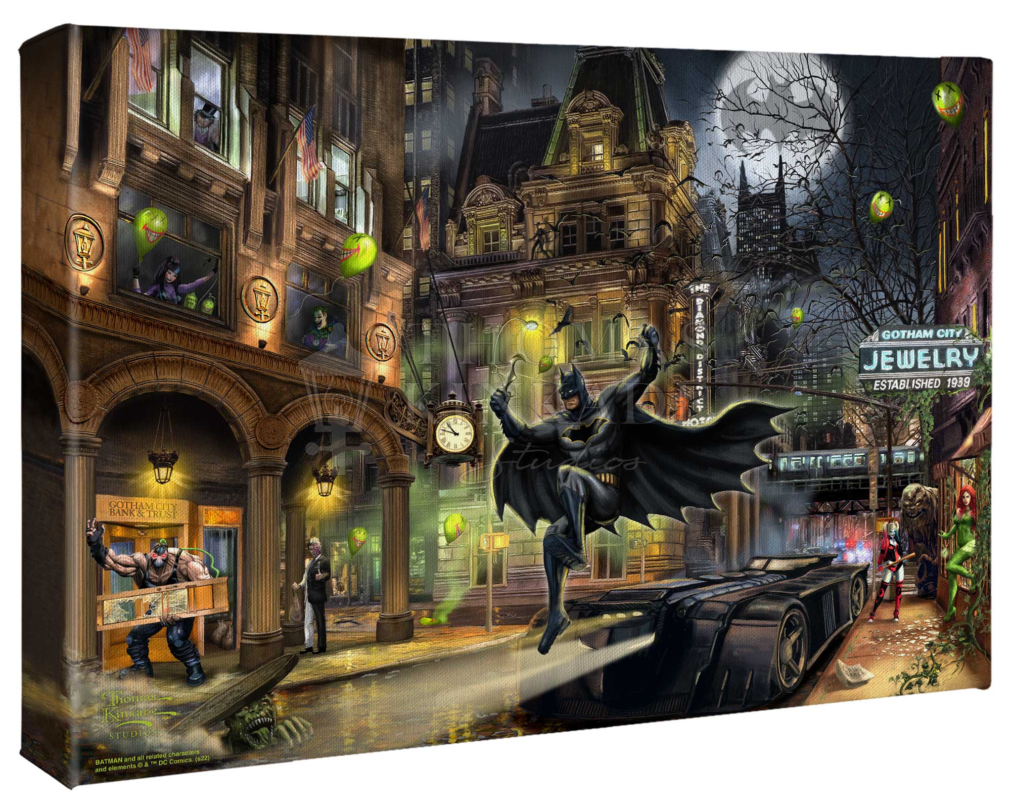 Batman Gotham City - DC Comics Gallery Wraps By Thomas Kinkade Studios –  Disney Art On Main Street