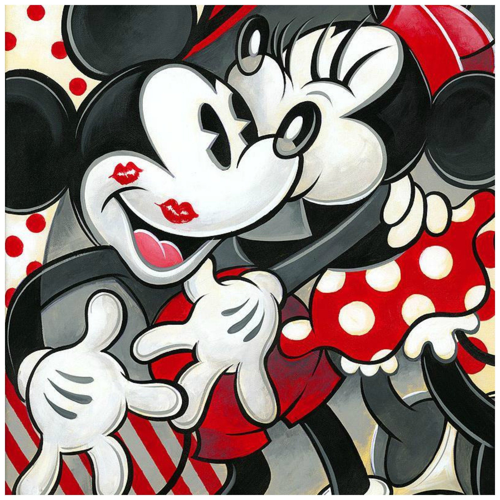 minnie and mickey mouse kissing drawings