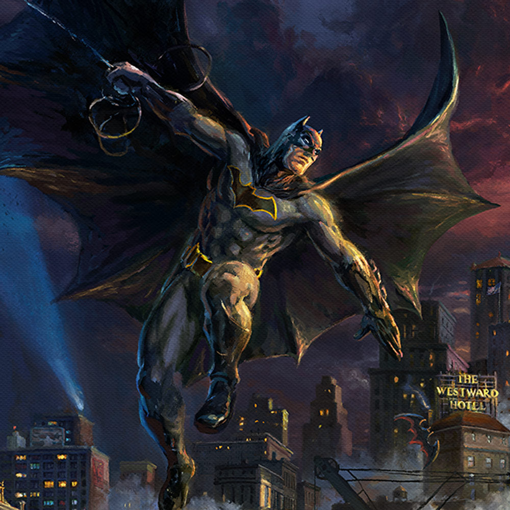 Justice League Showdown at Gotham City Pier - DC Comics Art By Blend Cota –  Disney Art On Main Street