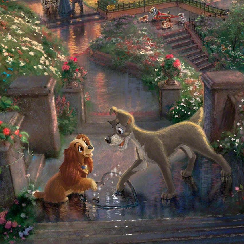 Lady and the Tramp | Limited Edition Paper By Thomas Kinkade Studios