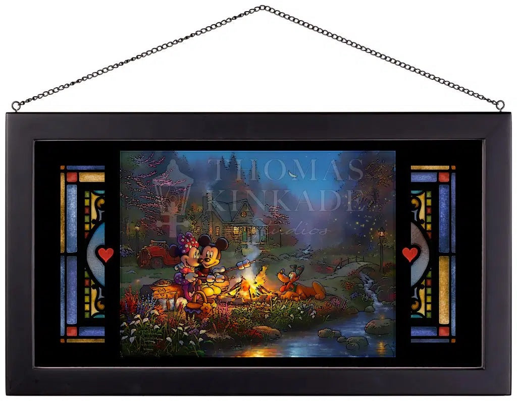 Disney Mickey Mouse And Minnie Mouse The Perfect Pair Hard-Fired Stained  Glass Suncatcher Collection Featuring Artwork By Thomas Kinkade Studios