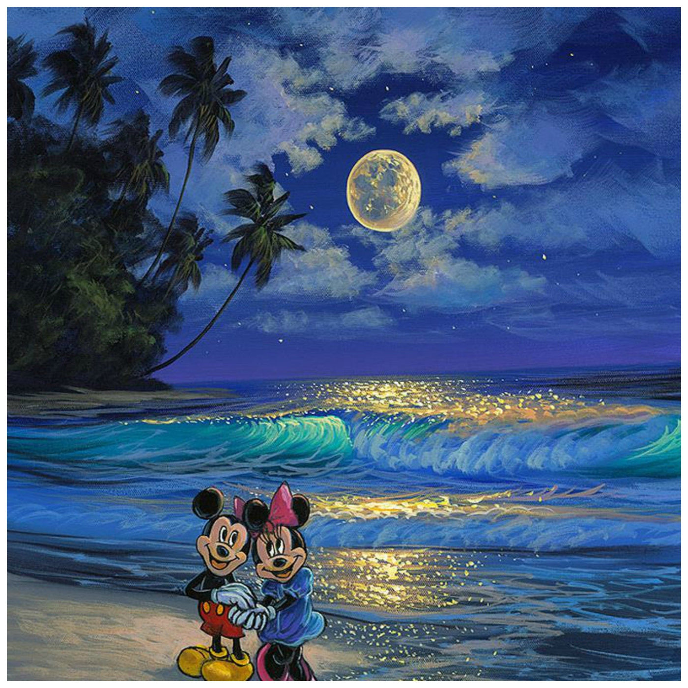 Romance Under The Moonlight Disney Treasures On Canvas By Walfrido Garcia