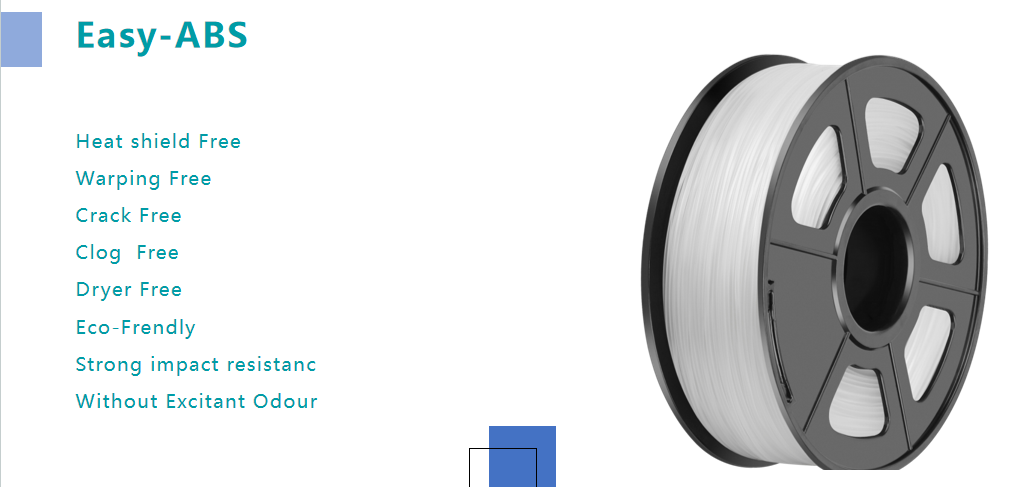 SUNLU ABS 3D Printer Filament 1kg 1.75mm Spool Acrylonitrile Butadiene  Styrene Consumables For 3d Printer Model Printing