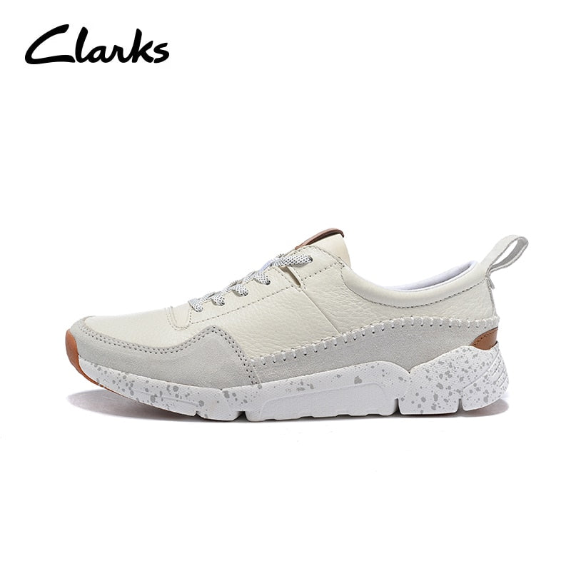 clarks men's leather sneakers