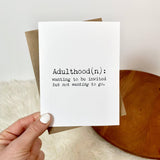 Definition Of Adulthood Funny Birthday Card