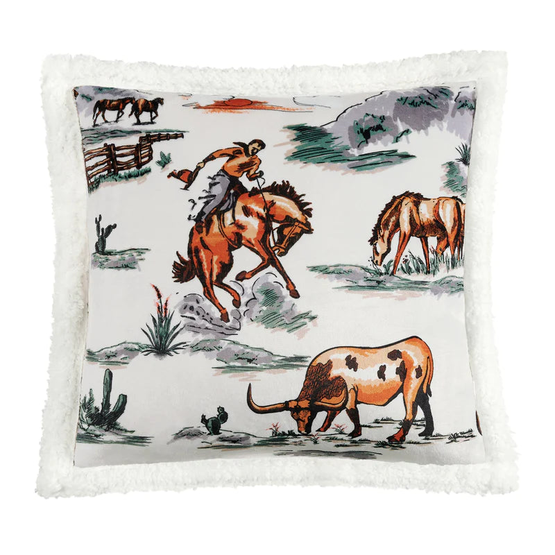 Ranch Life Western Sherpa Pillow
