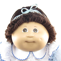 cabbage patch doll brown hair brown eyes