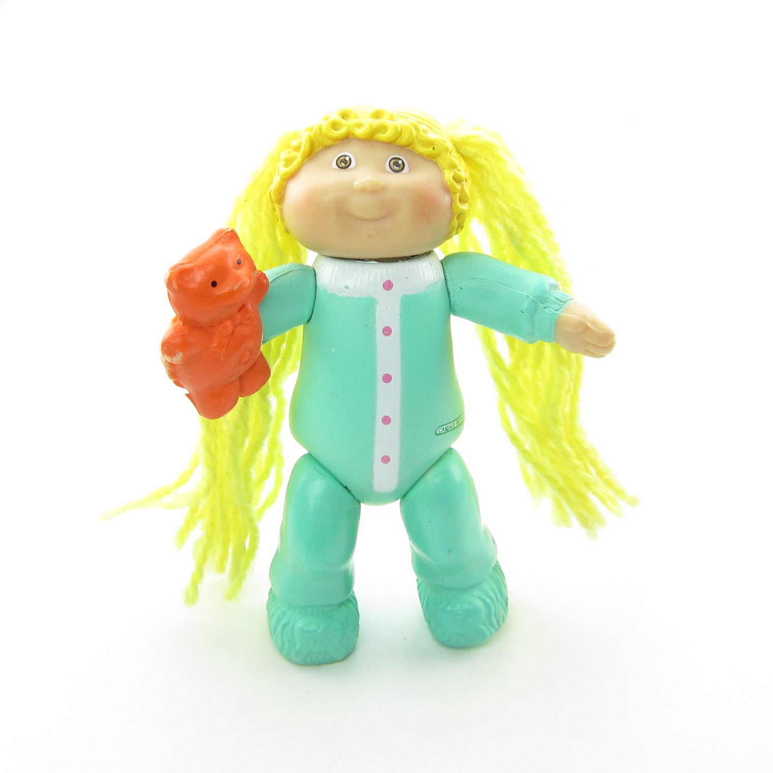 cabbage patch kids toddler girl with blonde hair and blue pajamas