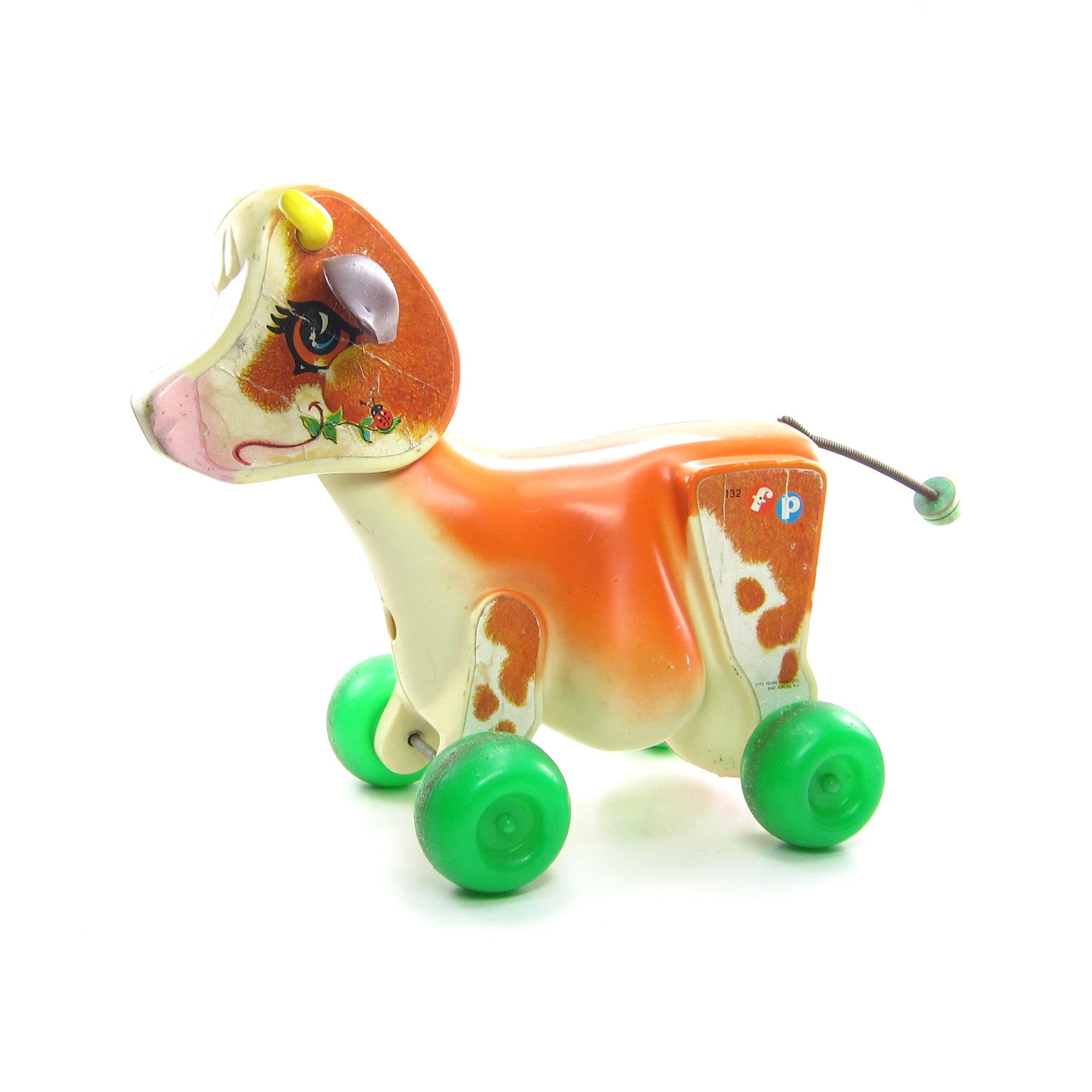 vintage fisher price cow pull toy