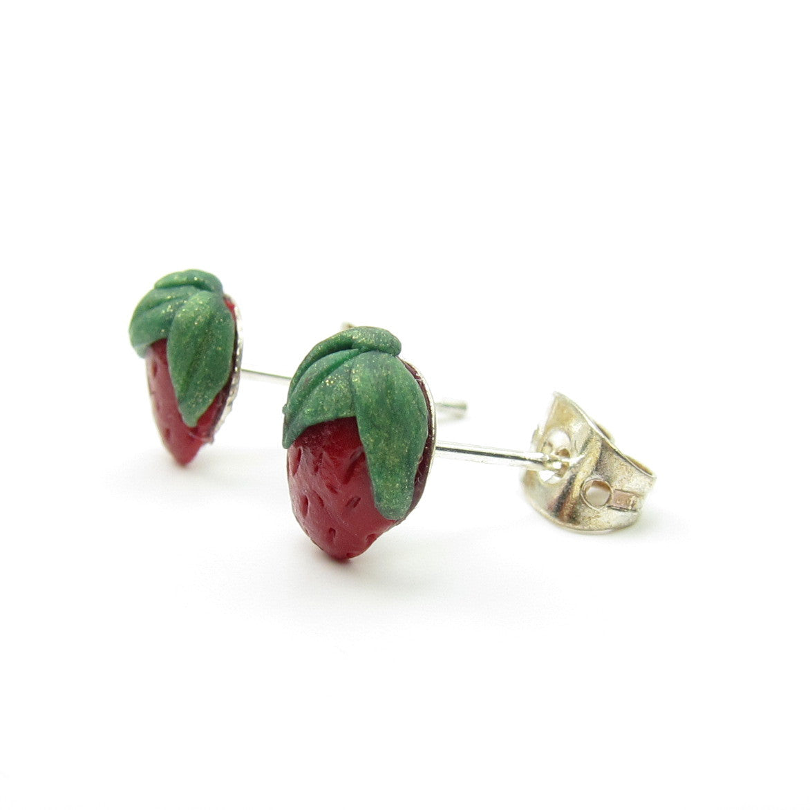 Strawberry Earrings Polymer Clay Miniature Strawberries on Posts ...