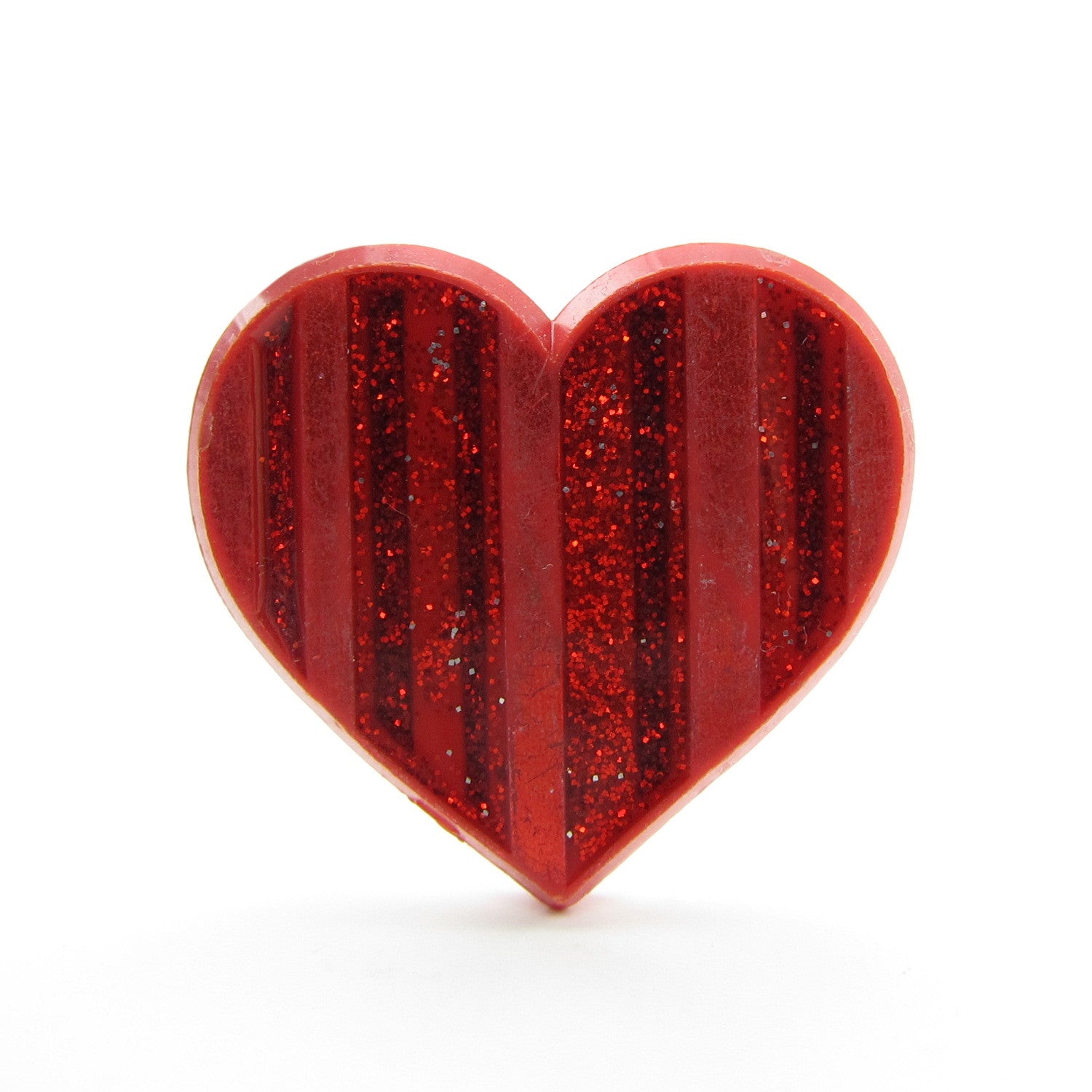 Red Heart Pin Vintage Hallmark 1985 Valentines Day Lapel Brown Eyed Rose