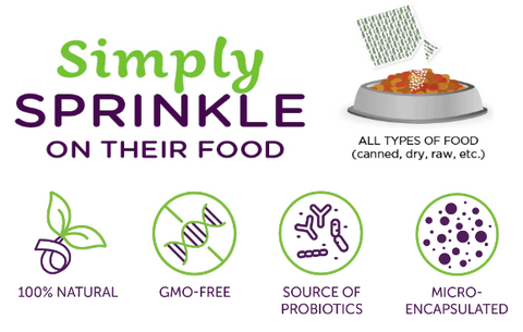 SImple Sprinkle on Pets Food, 100% Natural, GMO-Free, Source of Probiotics, Micro-Encapsulated