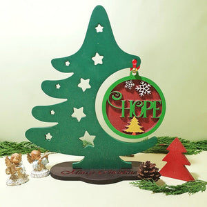 Wood Christmas Tree, Christmas Ornament Display Stand, Wooden Hope Christmas Tree, Hope