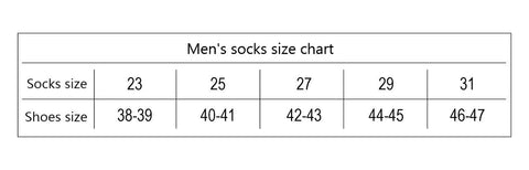 men's sock size chart