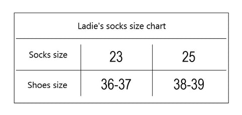 Womens Sock Size Chart