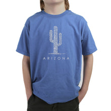 Load image into Gallery viewer, LA Pop Art  Boy&#39;s Word Art T-shirt - Arizona Cities