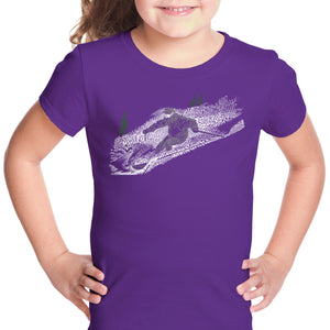 LA Pop Art Girl's Word Art T-shirt - Ski