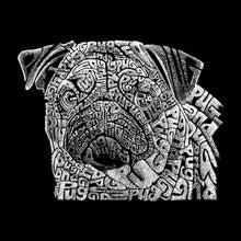 Load image into Gallery viewer, LA Pop Art Women&#39;s Word Art Hooded Sweatshirt - Pug Face