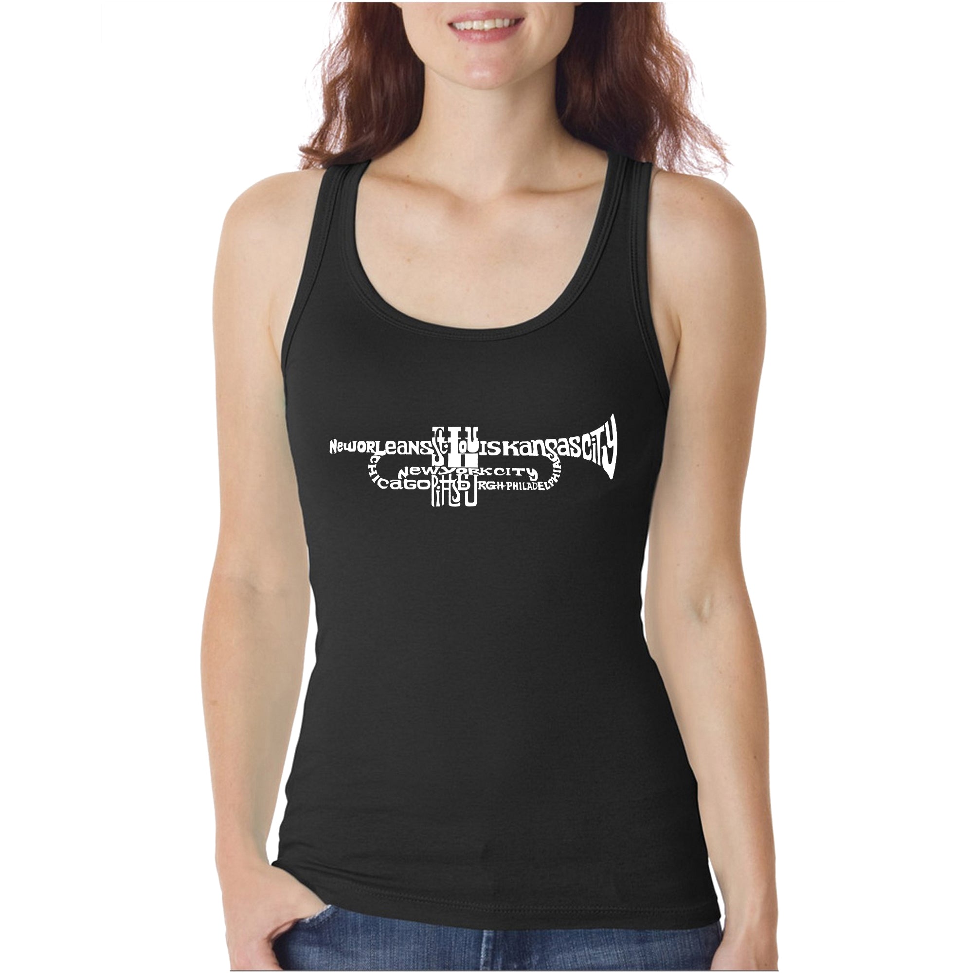 LA Pop Art Women's Word Art Tank Top - Trumpet