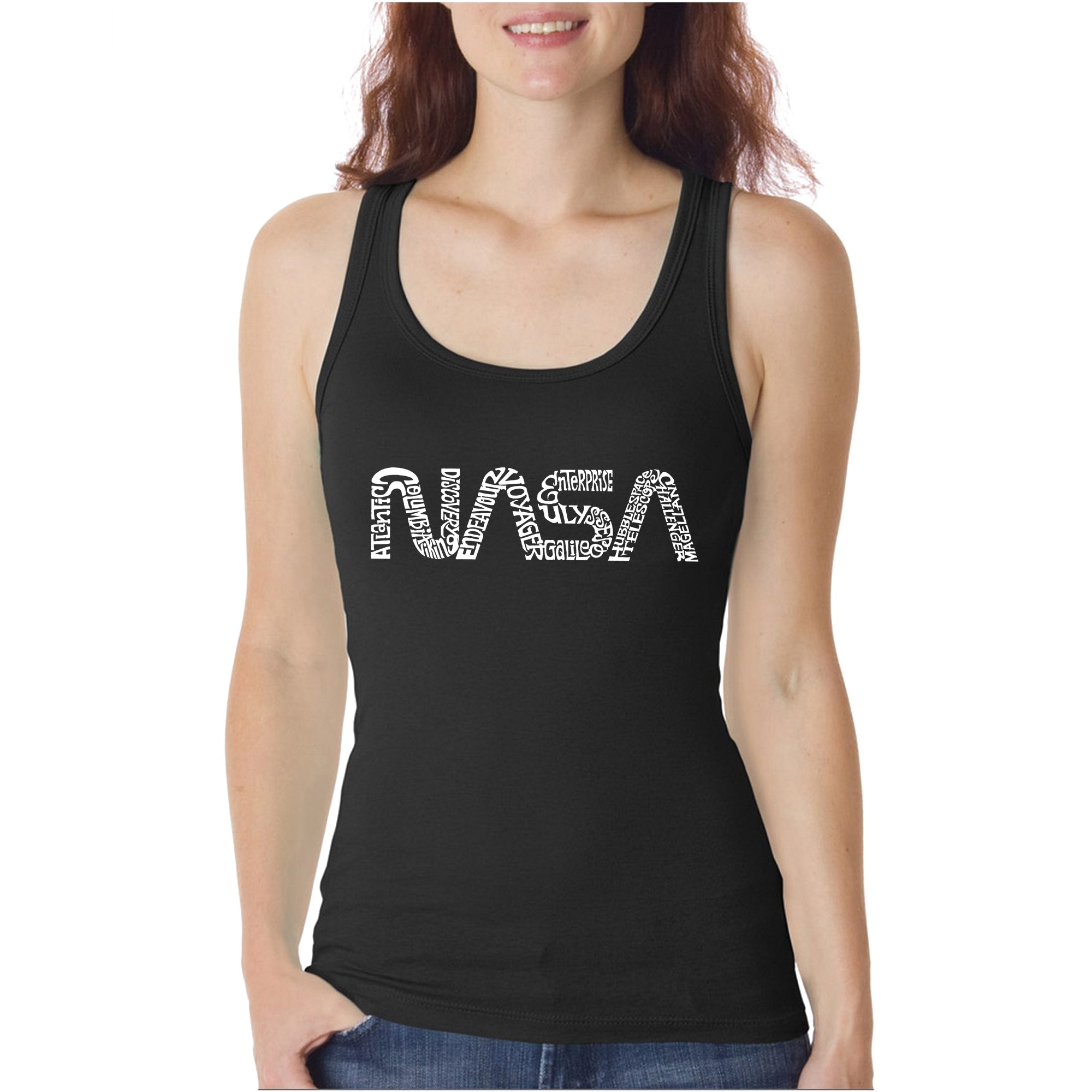 LA Pop Art Women's Word Art Tank Top - Worm Nasa