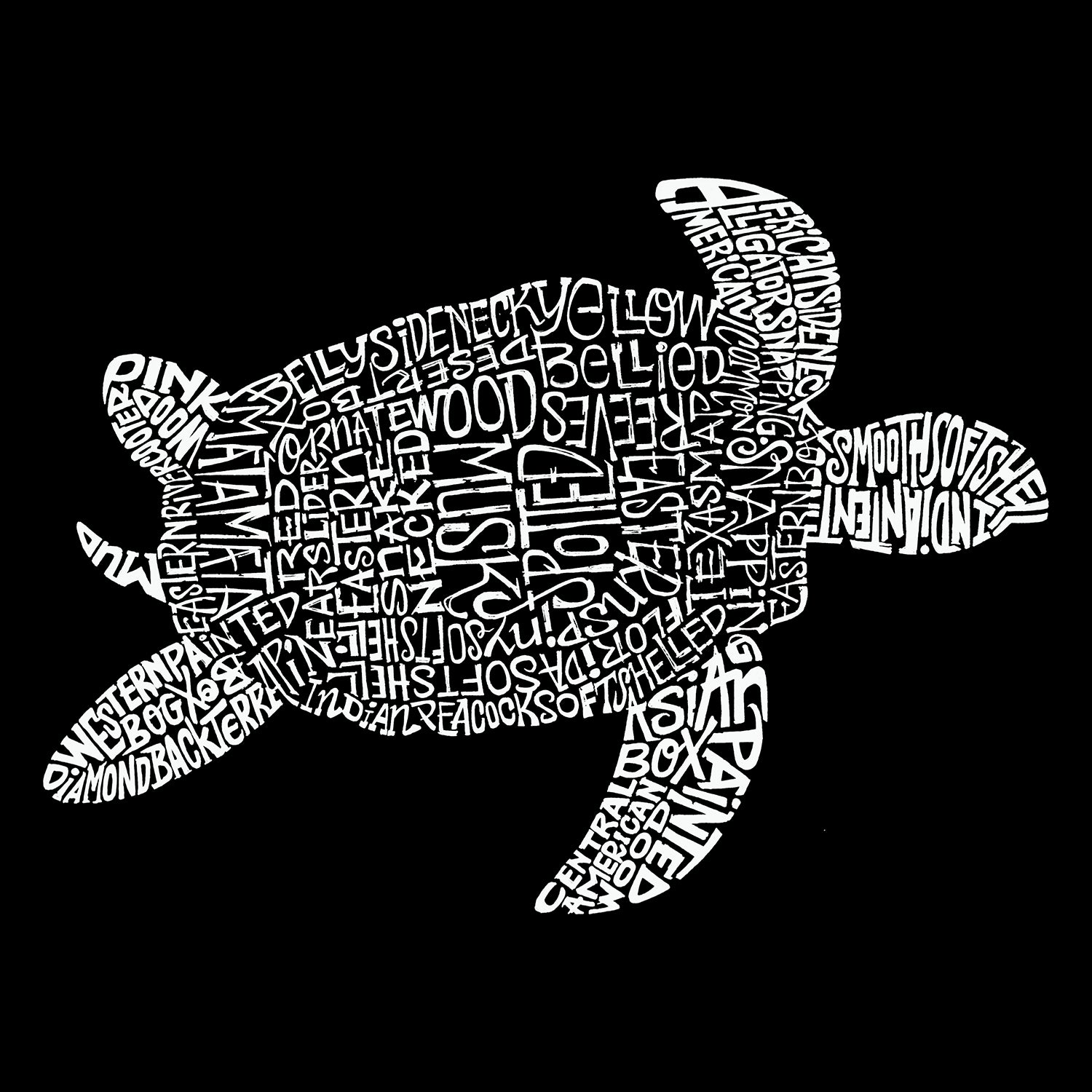 LA Pop Art Women's Word Art Tank Top - Turtle