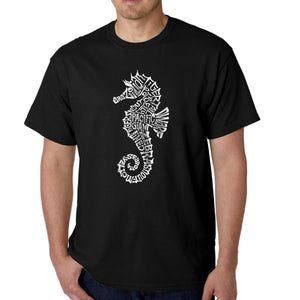 LA Pop Art  Men's Word Art T-shirt - Types of Seahorse