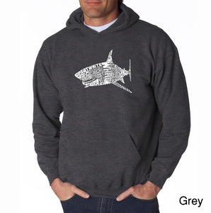 LA Pop Art Men's Word Art Hooded Sweatshirt - SPECIES OF SHARK