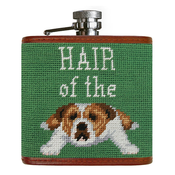 Hair Of The Dog (Sage) Needlepoint Flask