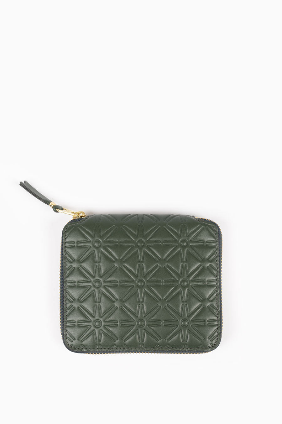 COMME DES GARCONS EMBOSSED LEATHER LINE WALLET SA210EA BOTTLE GREEN