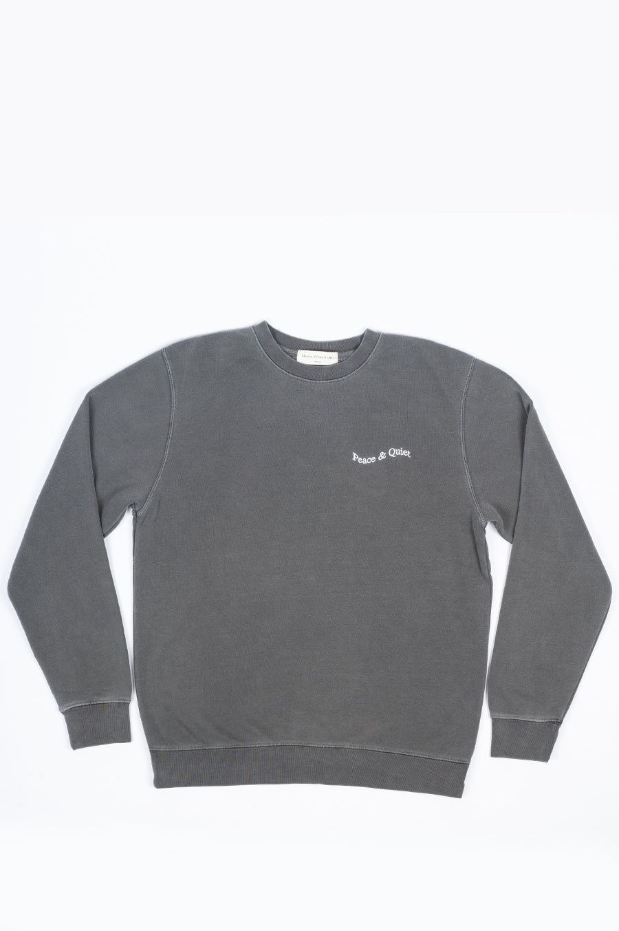 THE MUSEUM OF PEACE AND QUIET WORDMARK CREWNECK CHARCOAL – BLENDS