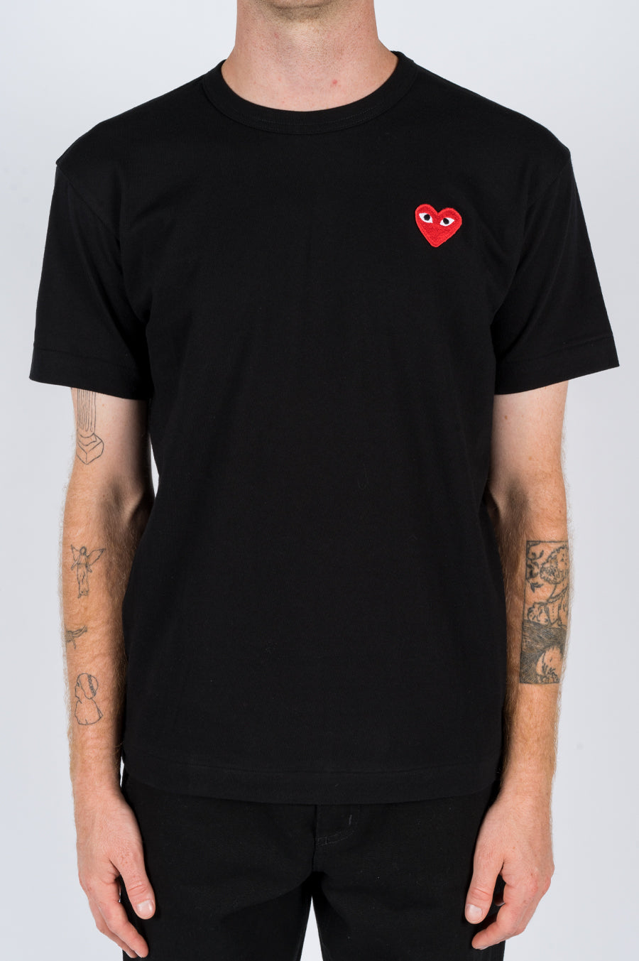 black shirt red heart