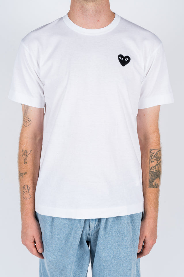 cdg play white t shirt