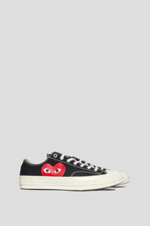 cdg converse black low top