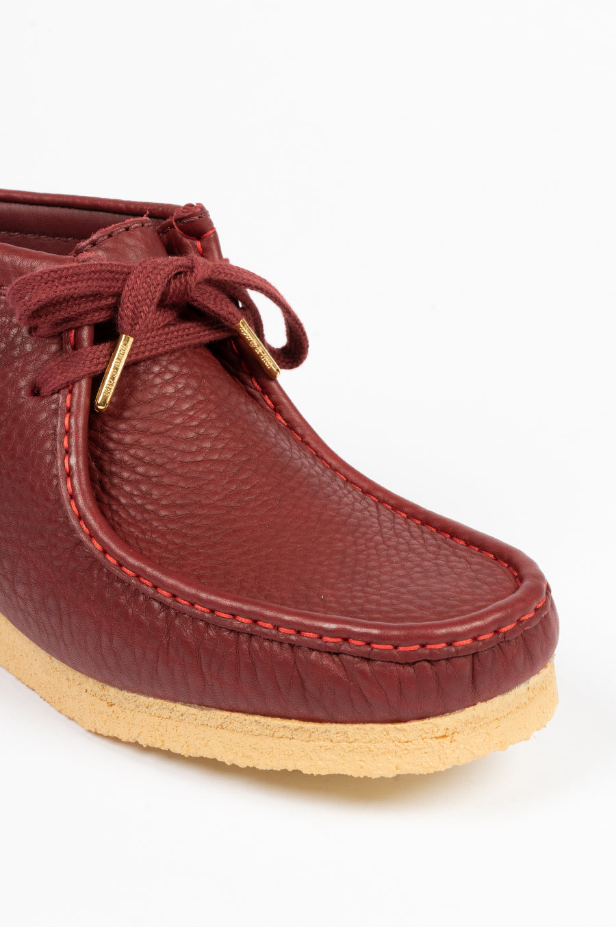 CLARKS X SPORTY & RICH WALLABEE BOOT MERLOT LEATHER