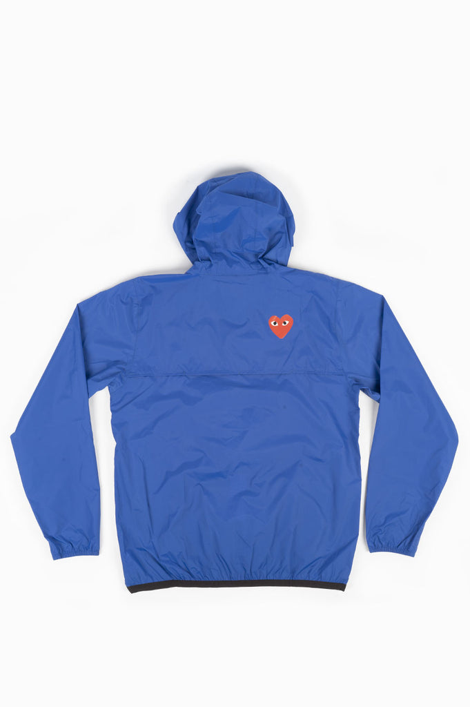 CDG PLAY X K-WAY HOODIE HALF ZIP BLUE – BLENDS