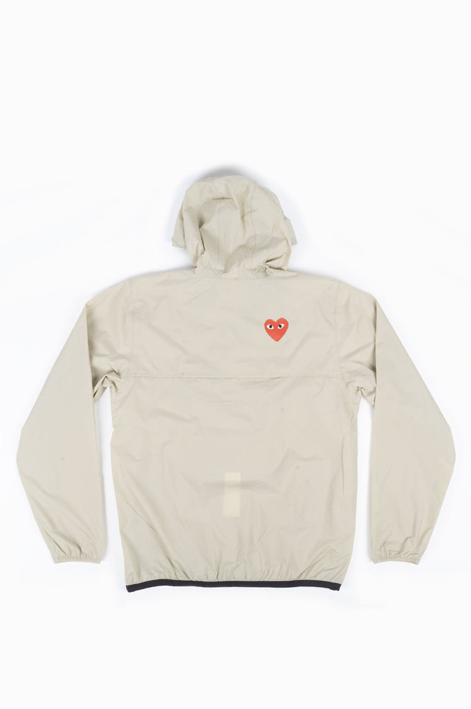 CDG PLAY X K-WAY HOODIE HALF ZIP KHAKI – BLENDS