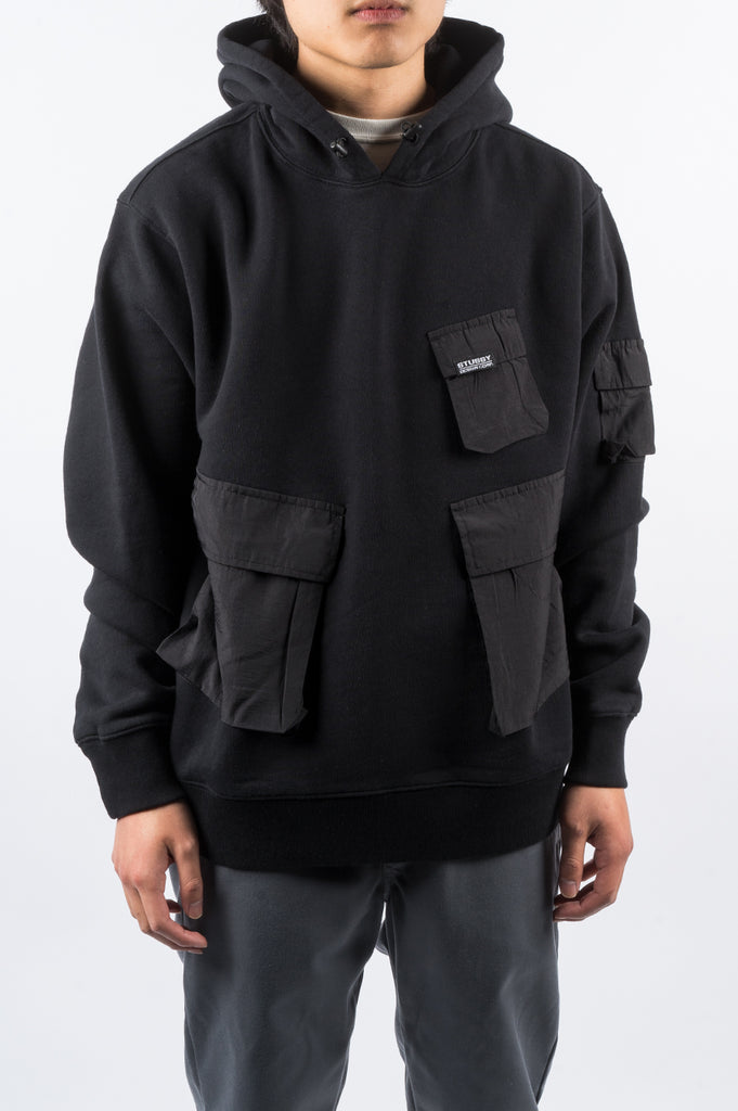 STUSSY CARGO FLEECE HOOD BLACK – BLENDS