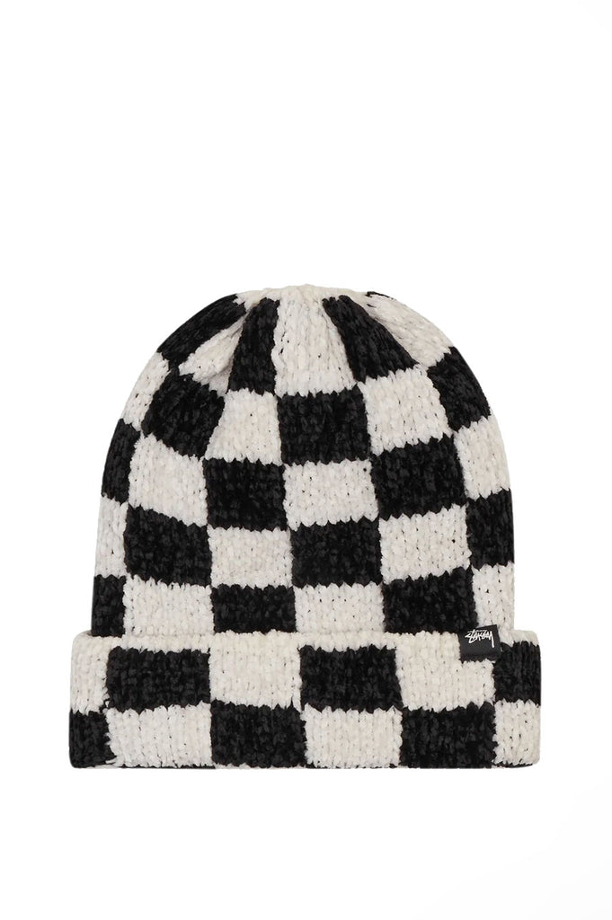 STUSSY CROCHET CHECKERED BEANIE BLACK – BLENDS