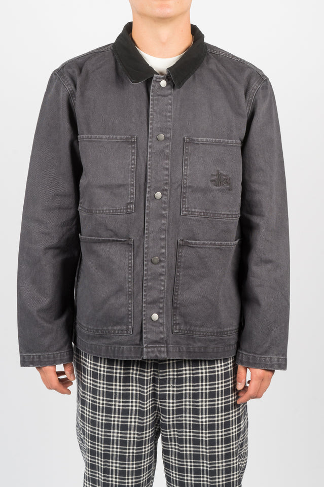 STUSSY HEAVY WASH CHORE JACKET GREY | BLENDS