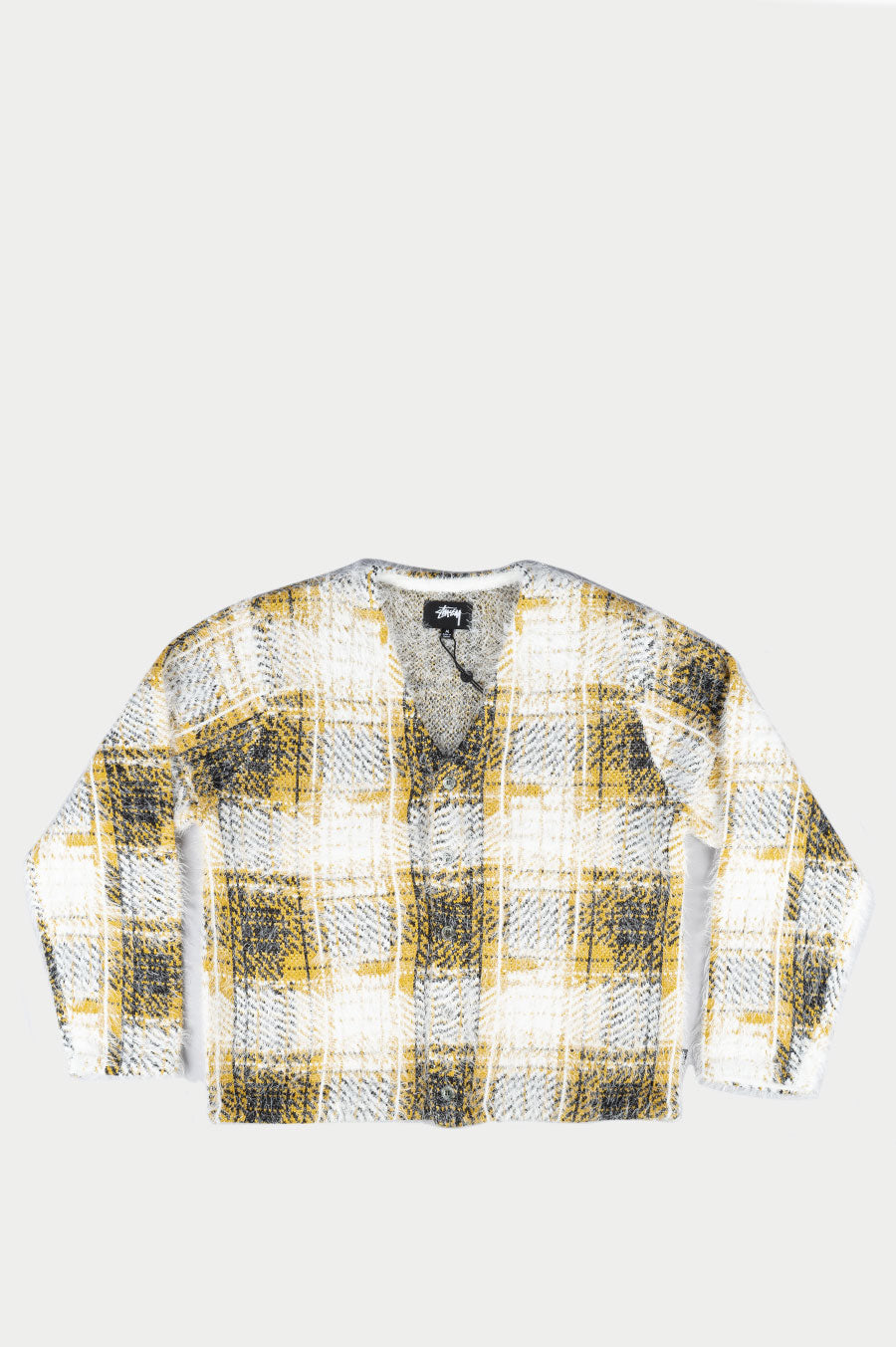 STUSSY HAIRY PLAID CARDIGAN GOLD | BLENDS