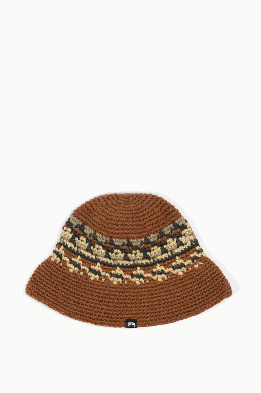 STUSSY FAIRISLE BUCKET HAT BROWN | BLENDS