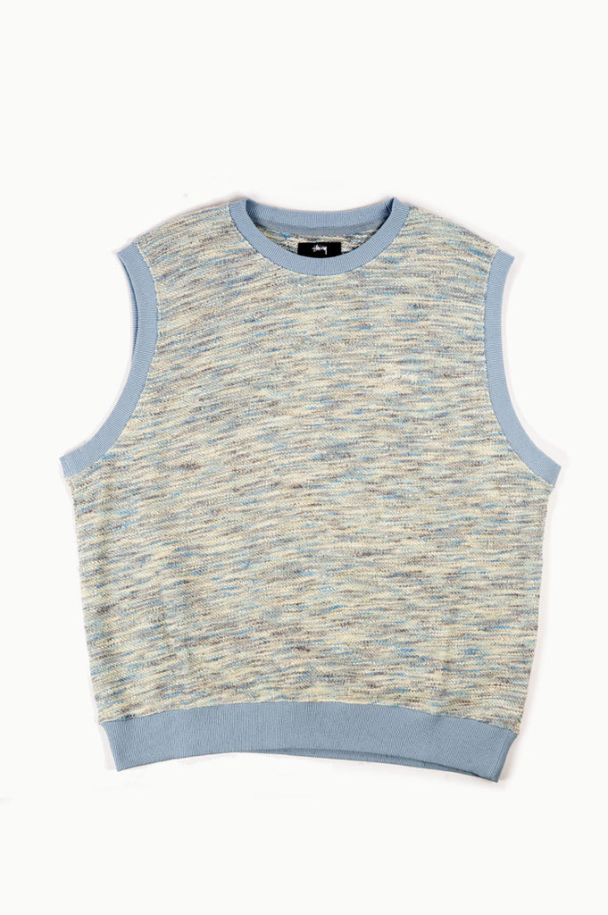 STUSSY MARLED KNIT VEST NATURAL BLENDS