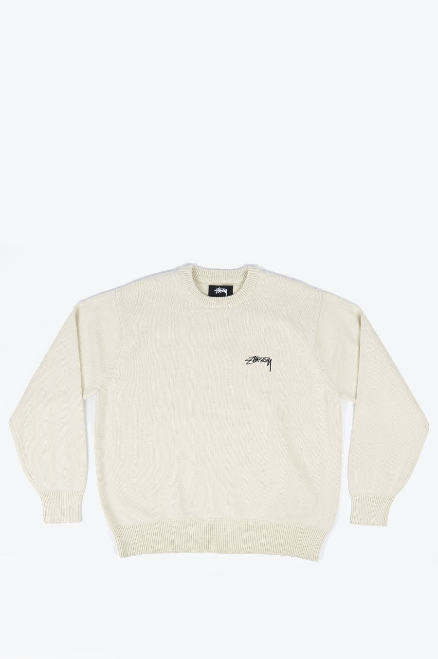 STUSSY CARE LABEL SWEATER NATURAL | BLENDS
